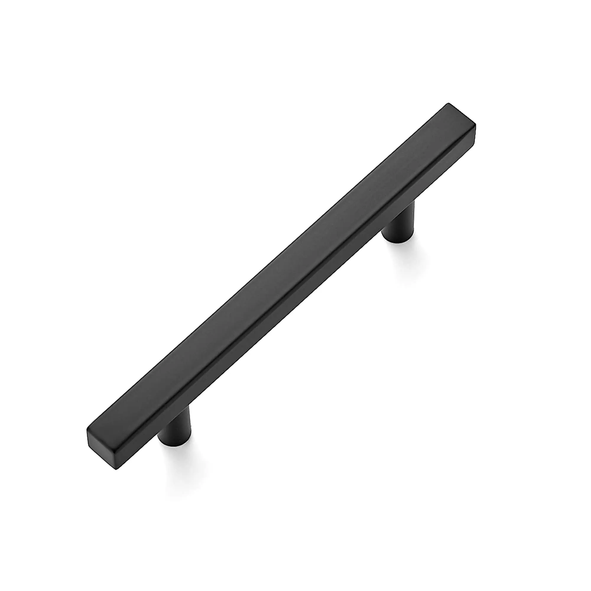 Ravinte Matte Black Stainless Steel Cabinet Pulls - 6in Length, 3-3/4in Hole Center, Stainless Steel Resists Wear, Square Kitchen Drawer Handles