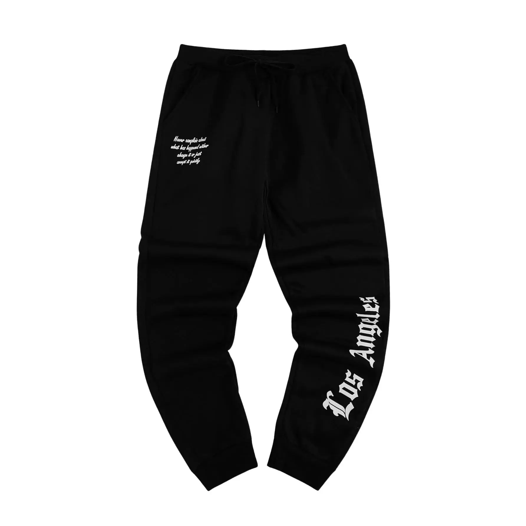 SHENHE Mens Graphic Letter Print Drawstring Sweatpants Casual Sports Joggers Pants Black Small