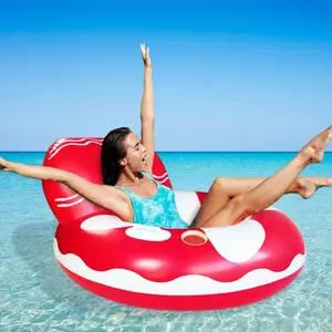 1PC Inflatable Water Sofa Lounge, Floating Swimming Ring with Backrest, PVC Pool Float Chair for Adults, Foldable Beach Lounger, Uncharged Water Sport Inflatable Raft, Suitable for Age 14+