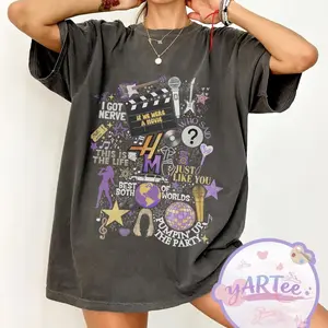 Hannah Montana 20 Year Celebration Tee, Vintage Y2K Nostalgia Fan Gift Shirt, Purple Star Pop Star Tee, Trending 26
