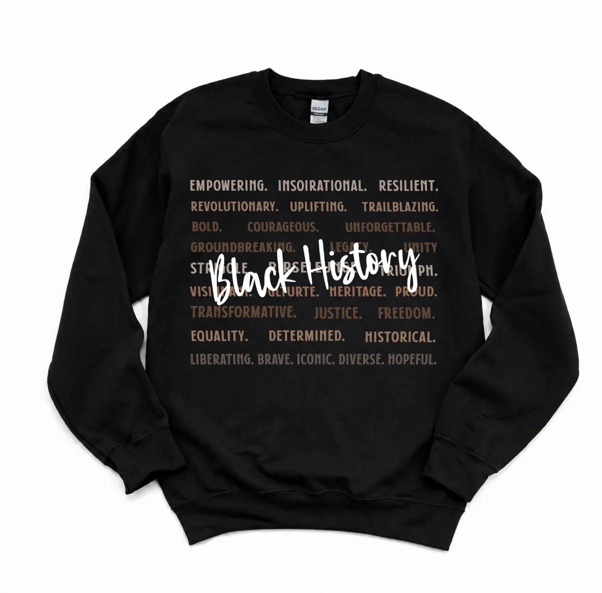 Men's Cotton Long Sleeve Sweatshirt, Classic Width Pullover with Digital Print, Unisex Menswear Top for Black History Month, Fitted