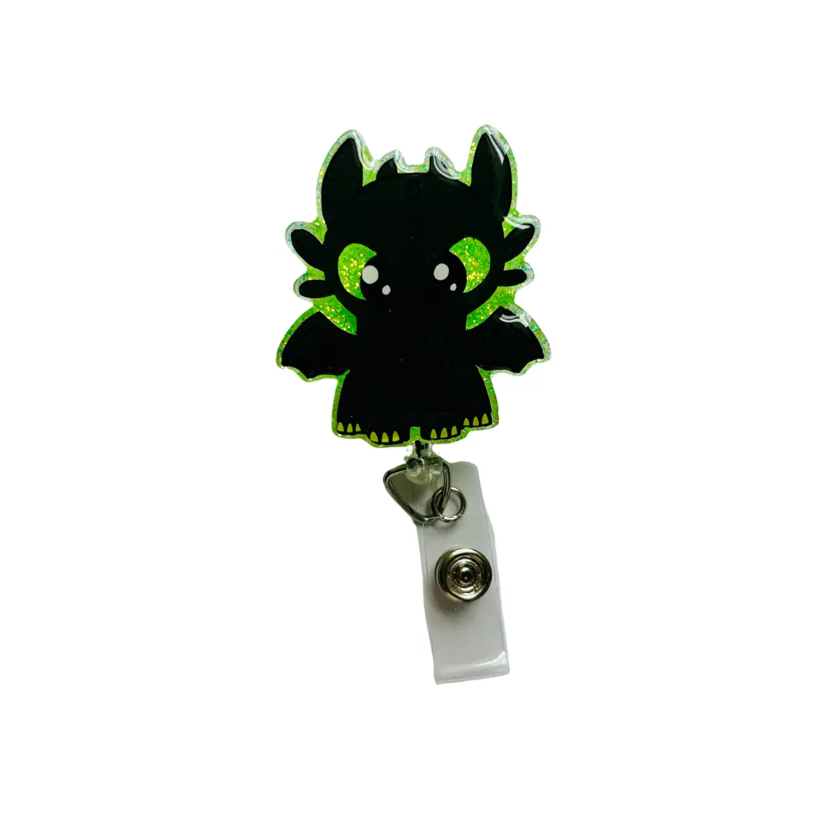 Black Dragon Badge ~ Retractable Badge Reel ID Holder ~ Customizable ~ Handmade ~ Nurse Badge Reel ~ Teacher Lanyard ~ Magnetic Pin ~ Stethoscope Tag ~ Magnet ~ Phone Grip ~ Pop Culture