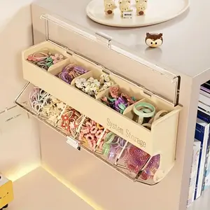 No punching wall hanging hair jewelry storage box, multi-functional, convenient, practical, multi-functional dust-proof and moisture-proof, to meet the diverse storage, avoid mixing, can be dustproof, scratch-proof and bid farewell to desktop clutter