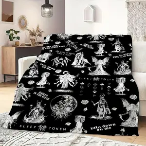 Sleepp Token British Metal Band Blanket, Dark Aesthetic Home Decor For Men Women, Cozy Printed Design, Rock Music Fan Gift | GN100326.R2906.ID00
