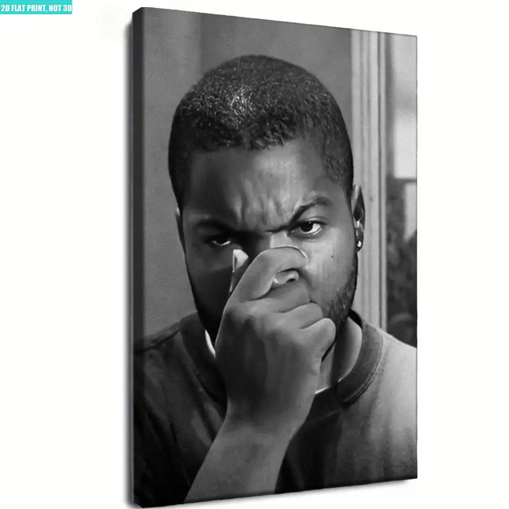 FRIDAY Ice Cube Bathroom Canvas Wrap Movie Poster, Room Decor, Home Decor, Wall Print, Art Poster for Gift, Wall Art, Funny Movie Bathroom, Bathroom Wall Decor