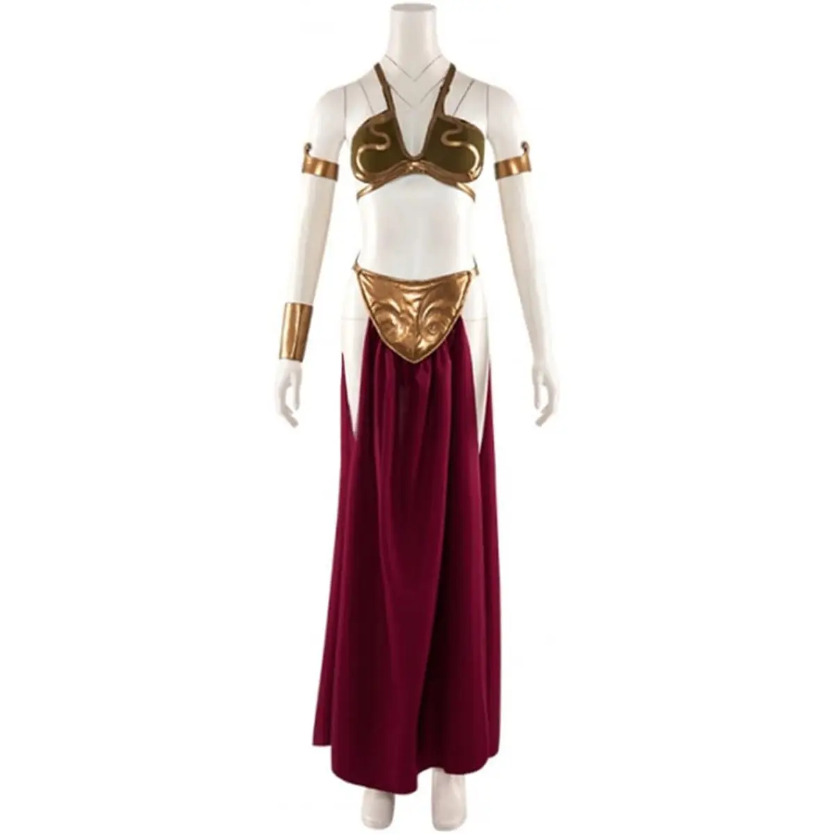 Women‘s Princess Leia Costume Dress Gold Bikini Sexy Lingerie Belly Dancer Set