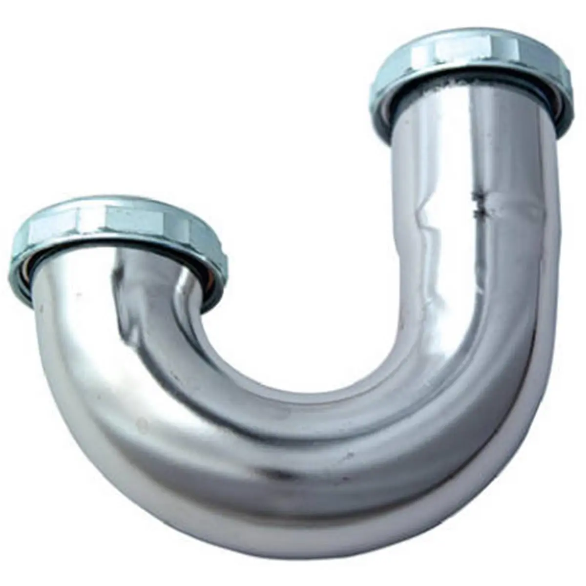 212 MAIN Chrome-Plated Brass J-Bend Kitchen Drain Pipe, 1.5 in. Tube Slip Joint Plumbing Accessories Kit with Nuts & Washers, Kitchen Drains