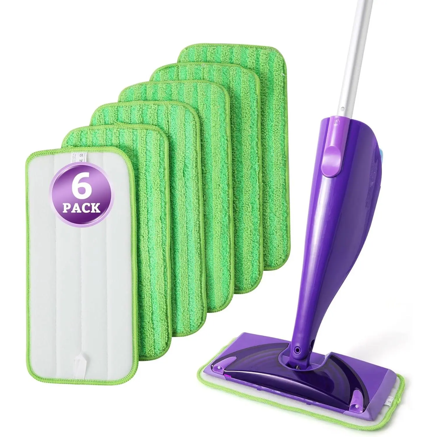 6-Pack Washable Wet-Dry Replacement Refills, Swiffer WetJet Mop Pads for Room Floor Cleaning, Kitchen