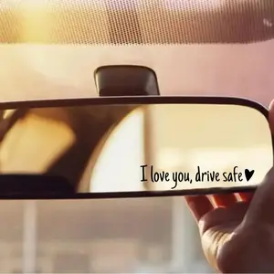 6PCS I Love You Drive Safe Car Stickers, Simple Text Design Windshield Decals, Vehicle Exterior Decor for Drivers Car Enthusiasts, 11x2cm