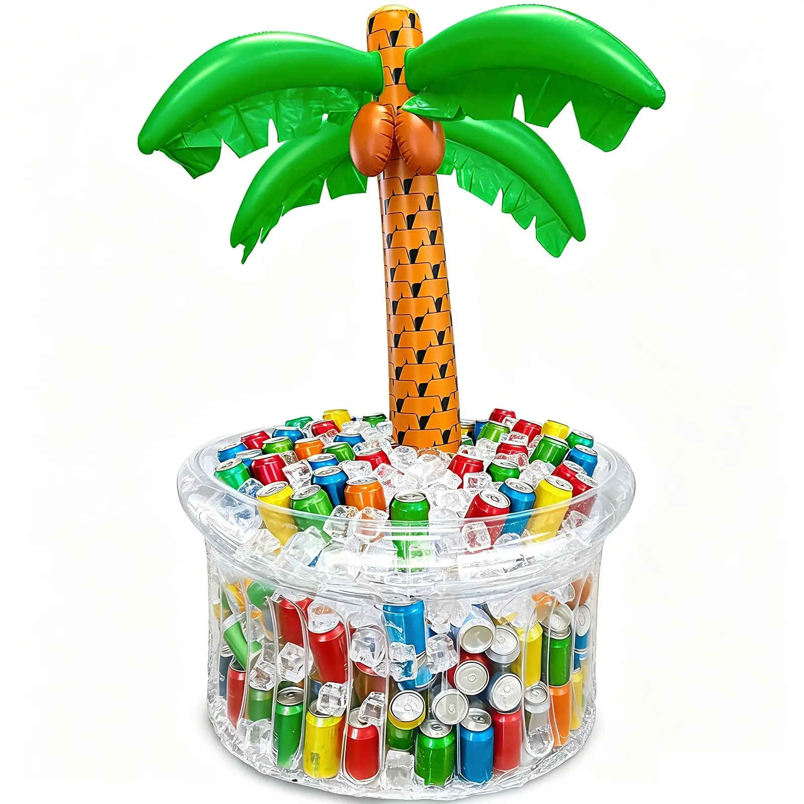 Inflatable Palm Tree Cooler, 200+ Drinks Super Large Capacity, Pool Party Decoration, Luau Party Decor, Beach Hawaiian Birthday Party Supplies Tropical Themed Summer Outdoor Drink Cooler