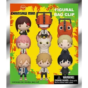 Chainsaw Man Officially Licensed PVC Material Blind Bag, 3D Figurine Bag Clip Charms, Denji Power Aki Makima Pochita, Birthday Gift Box Set