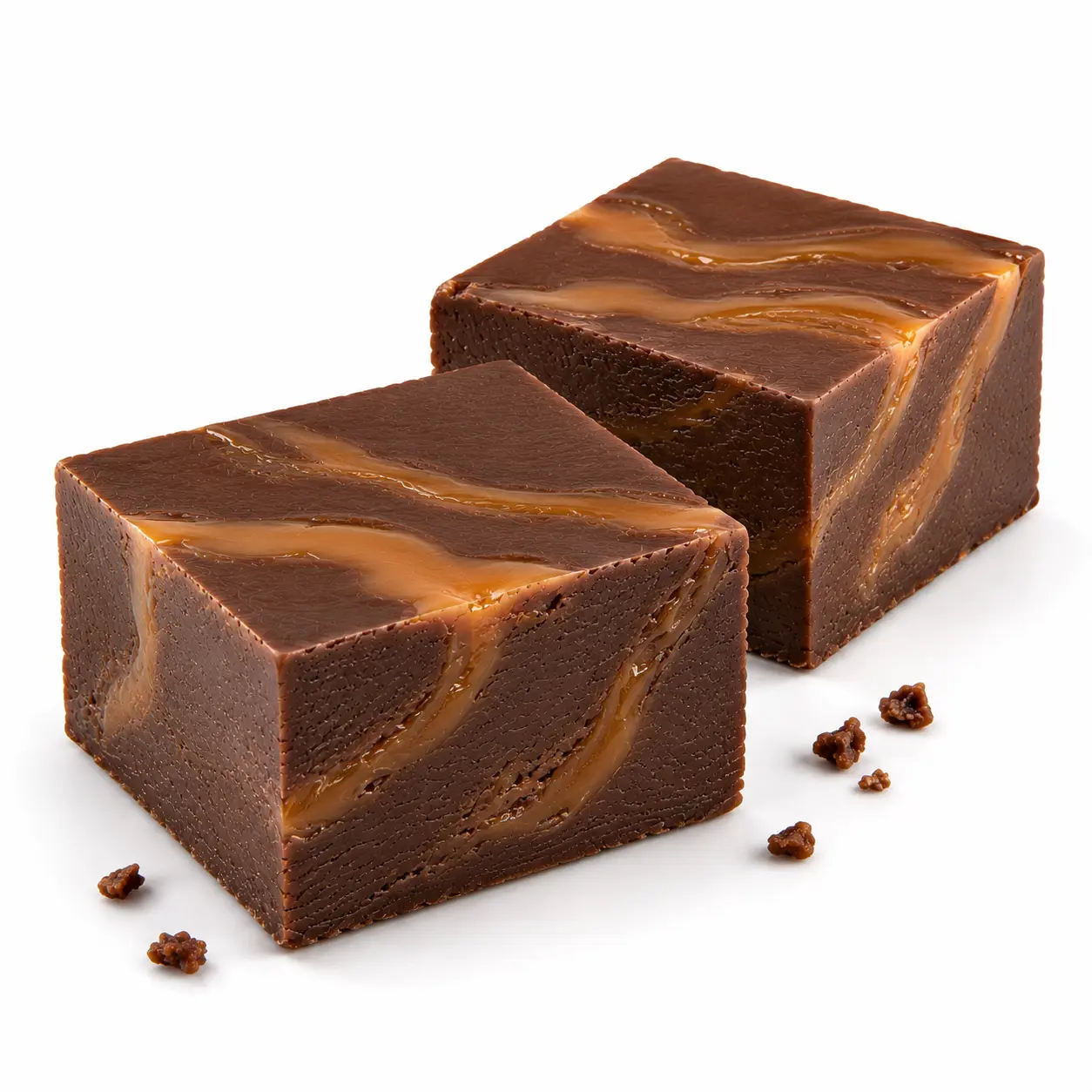 Dark Chocolate Sea Salt Caramel Fudge Squares