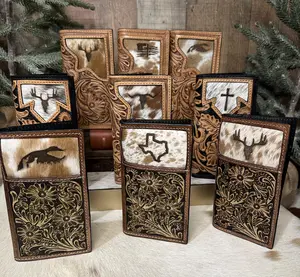 Men's Cowhide Wallet | Tooled Leather Wallet | Custom Branded Wallet | Gift for Men | Christmas Gift for Men