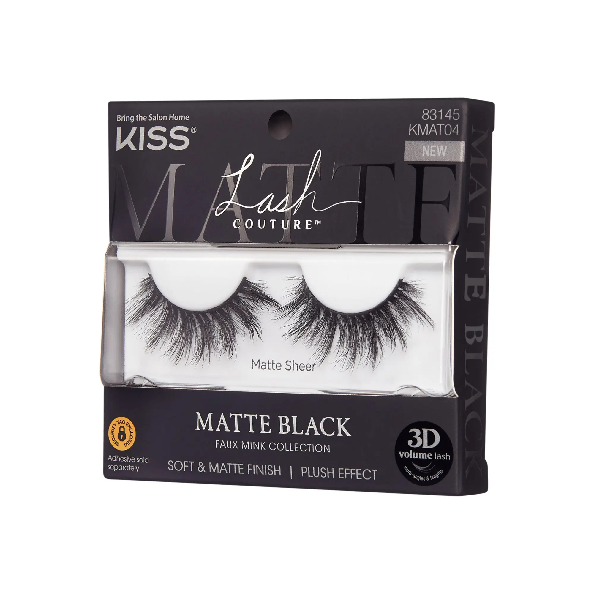 Kiss Lash Couture Matte Black False Eyelashes - Matte Sheer | 1 Pair, Strip Lashes, 16mm