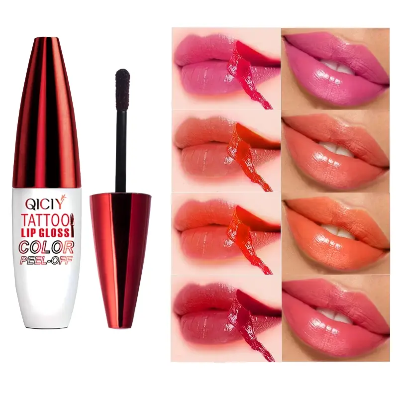Tearable lip gloss with long-lasting waterproof and sweat resistant properties, can hold color for 24 hours and is not easy to peel off. Suitable for various makeup looks, Glossy Lip Stain, Shimmering High Gloss