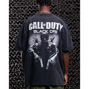 73Studio X Call Of Duty Black Ops Vintage T-Shirt Black Acidwash
