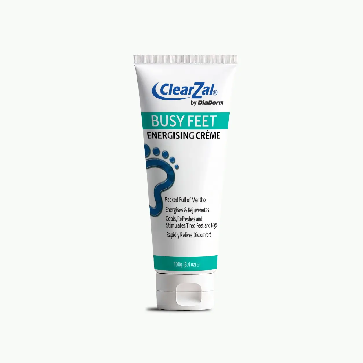 ClearZal Busy Feet Cooling Cream | 7% Urea & Menthol Soothing Lotion for Long Standing Workers & Athletes, Relaxes Heavy Tired Legs & Feet (3.4oz)