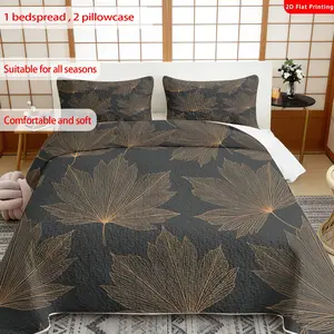 Comfortable All-Season Bedding! ✨ 3-Piece Luxury Leaf Bedspread Set | 1 Bedspread + 2 Pillowcases | Breathable Microfiber Bed Cover Set | Soft Quilted Bedding | Bedroom Must-Have | Available in All Sizes (Twin/Queen/King)