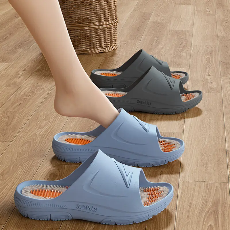 Unisex Cloud Slides with Massage Insole, Thick EVA Platform Slip On Flipflop Sandals for Relaxation, Non-Slip Comfort for Shower & Home Use, Footwear, Eva Upper