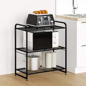Simple Trending 3-Tier Metal Stackable Wire Storage Shelving, Expandable Adjustable Kitchen Storage Cabinet Shelf Organizer, for Kitchen, Office