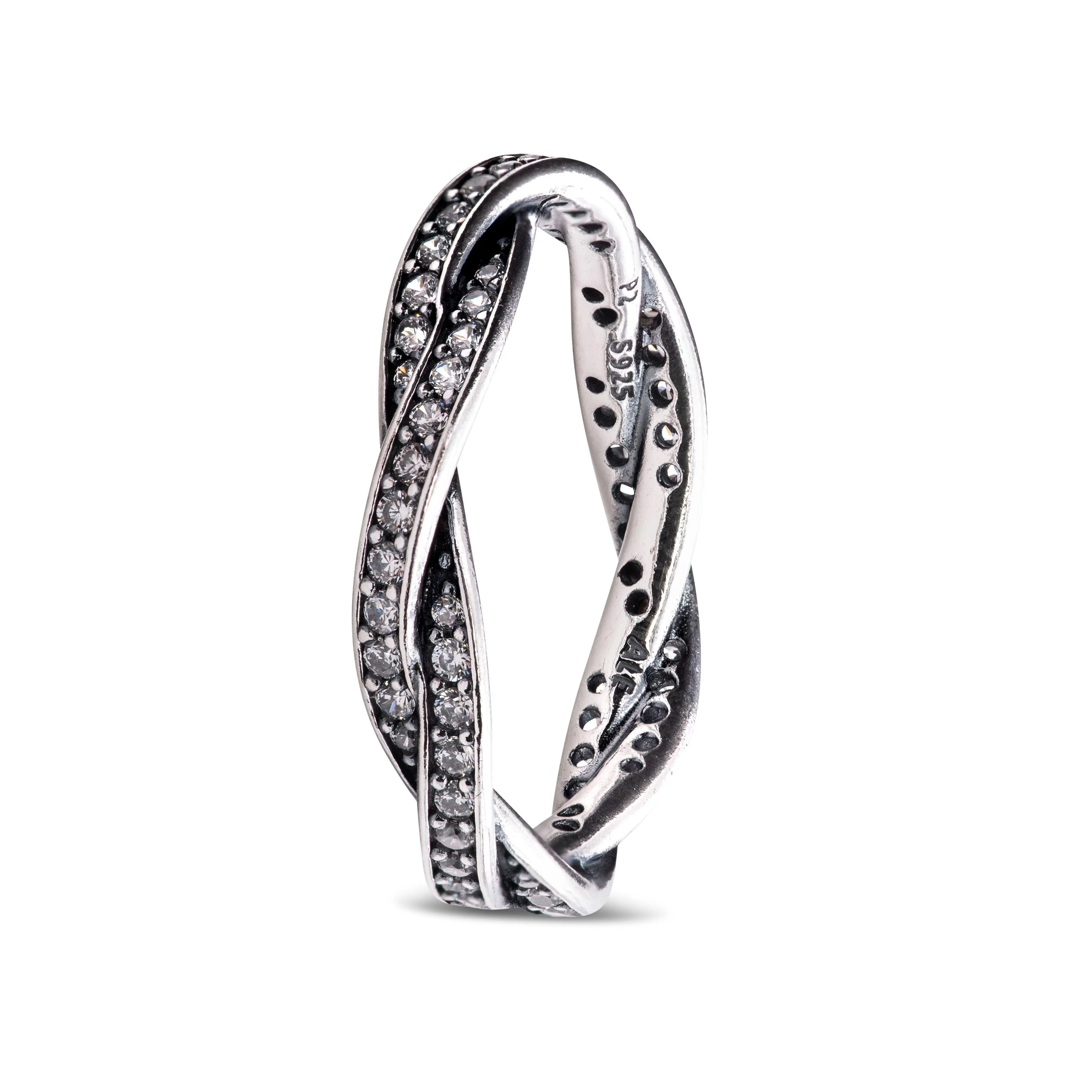 PANDORA Twist of Fate Braided Pave Ring 190892CZ