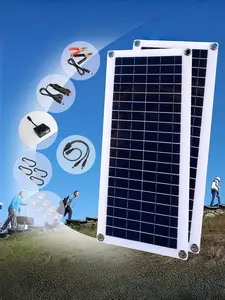 Portable Solar Panel Dual USB Dc Output 5v/12V, Flexible Board, Controller Included, Ideal for Camping, Hiking, Car, Boat, Phone Charging