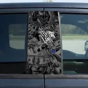 Rich Car B-Pillar Stickers - High-Quality Material for Durability, Easy Application, Enhance Vehicle Look, Perfect for DIY Enthusiasts