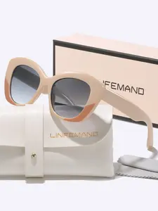 Elegant Cat Eye Sunglasses Uv400 Protection, Stylish Color Block Design for Women, Perfect Holiday Gift Accessory