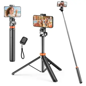 61" Phone Tripod for Live Streaming & Vlog, Extendable Selfie Stick with Bluetooth Remote for iPhone Android