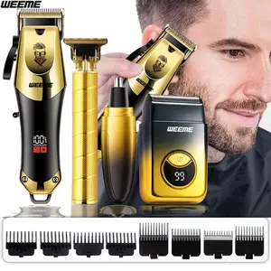WEEME Men'S Electric Grooming Kit 4-In-1 Includes Wireless Hair Clipper, Precision Beard Trimmer, Nose Trimmer, And Shaver, Cordless Beard Trimming Usb Charging System With Guide Combs Great For Home Haircuts Daily Shaving Ideal Gift Cordless Trimmers Set
