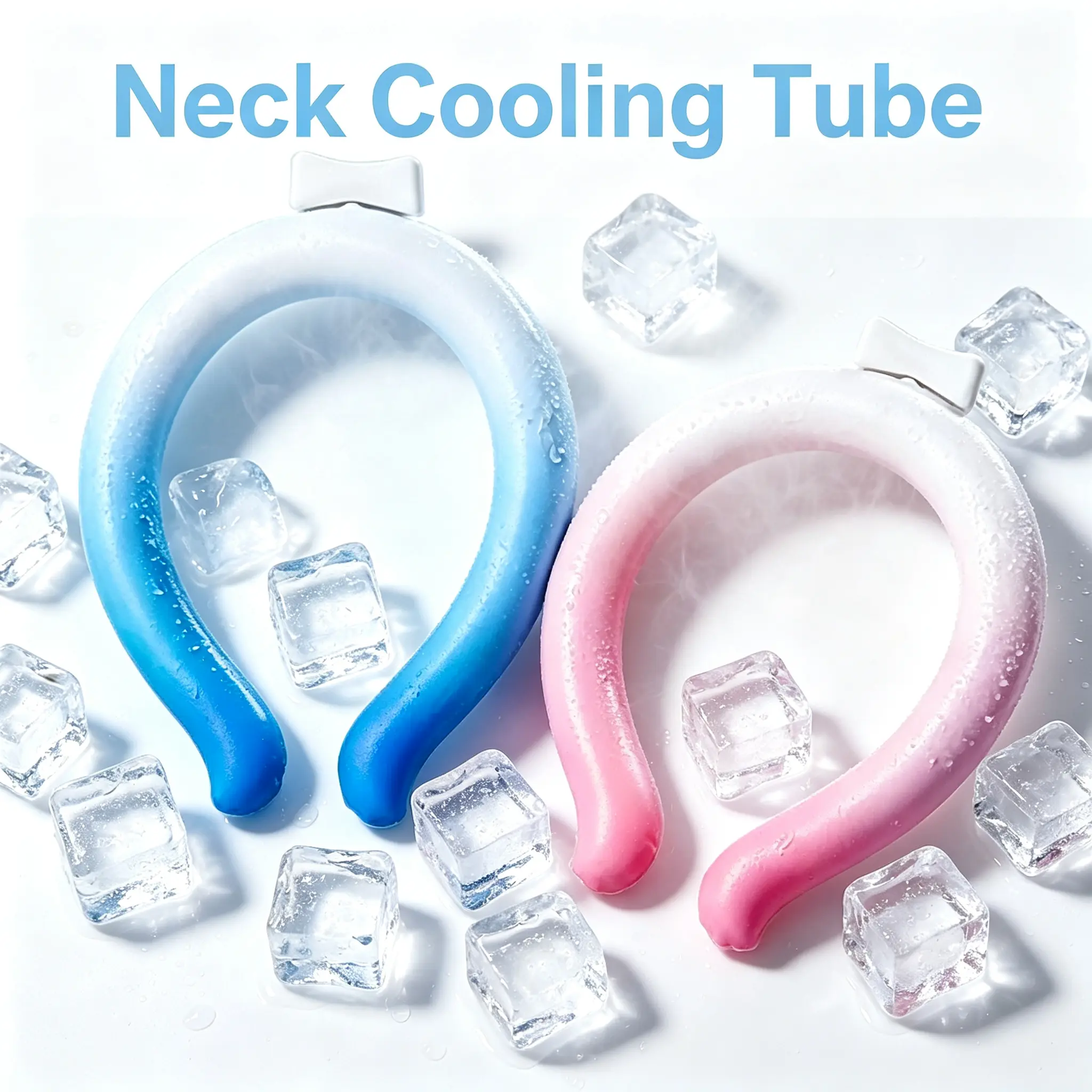 Reusable Neck Cooling Tube with Cold Insulated Bag, Freezes Below 64°F/18°C Lightweight Wearable Ice Ring Cooler, Instant Heat Relief Neck Cooler for Men Women Outdoor Sports Indoor Work Summer Essential Gift