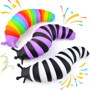 Fidget Slug Toy 3Pcs Sensory Toys for Children Airplane Car Travel Essential Toys Gifts for Kids Toddlers Girls Boys Slug Fidget Toys for Kid Adult Easter Basket Stuffers