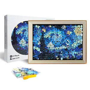 PixelKnot DIY Button Art Craft Kit - Glue-Free Assembly, Hang & Stand Frame Included, Colorful Hand-Designed Homemade Decorations, Handmade Adult Gift, Aesthetic Home Decor, Colorful Diy Decorations, Hand-Designed Diy Decorations