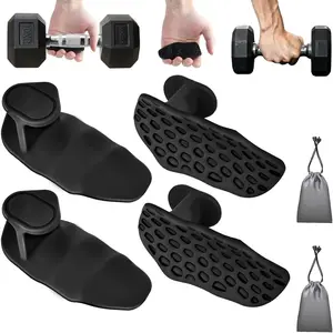 4-PCS Rypt Grip for Weight Lifting Deadlift Rows-Rubber Anti-Slip Ergonomic Lifting Gloves for Men and Women Training Palm Protectors for Gym Intensive Training and Exercise