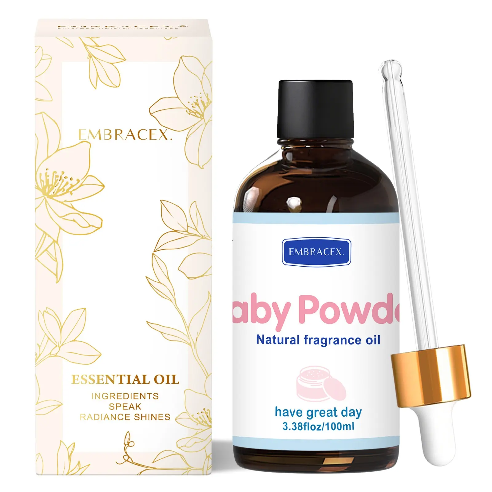 100ML Baby Powder Scented Essential Oils, Multi-Purpose Air Freshener, Home Decor, DIY Soap/candle, Bath, Car Fragrance, Office Use, Alcohol-Free, Long-Lasting Scent