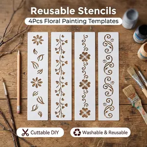 4-Piece Lace Template Set for DIY Crafts & Decorations, Ideal for Scrapbooking & Paper Card Making, Perfect for Home Decoration Diy Craft Kit