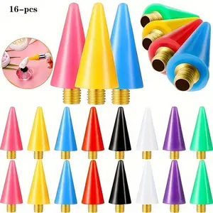 16pcs diamond painting tools Self-adhesive drill pen replacement tip, suitable for 5D DIY painting crafts cross stitch nail point pen for selecting nail gem jewelry, replace wax head accessories, Diamond Art Tools