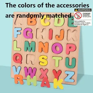 Montessori Wooden Puzzle Board Game, Alphabet Number Shape Matching Toy for Kids, Educational Gift for Children Learning Letters Numbers Shapes, Shape Recognition Puzzles