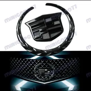For Cadillac Front Grille 6" Emblem Hood Badge Logo Black Symbol Ornament 1PCS