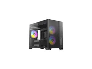 Antec FLUX M, 6 PWM Fans Included, F-LUX Platform, Front PSU Chamber, Vertical Airflow Design, 360mm Top Radiator Support, Type-C 3.2 Gen 2, Compact MicroATX PC Case