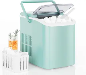 6-Minute Instant Ice Maker  - Makes 26.5lbs Bullet Ice Daily | Portable for Parties, BBQs & Poolside | Self-Cleaning & Compact