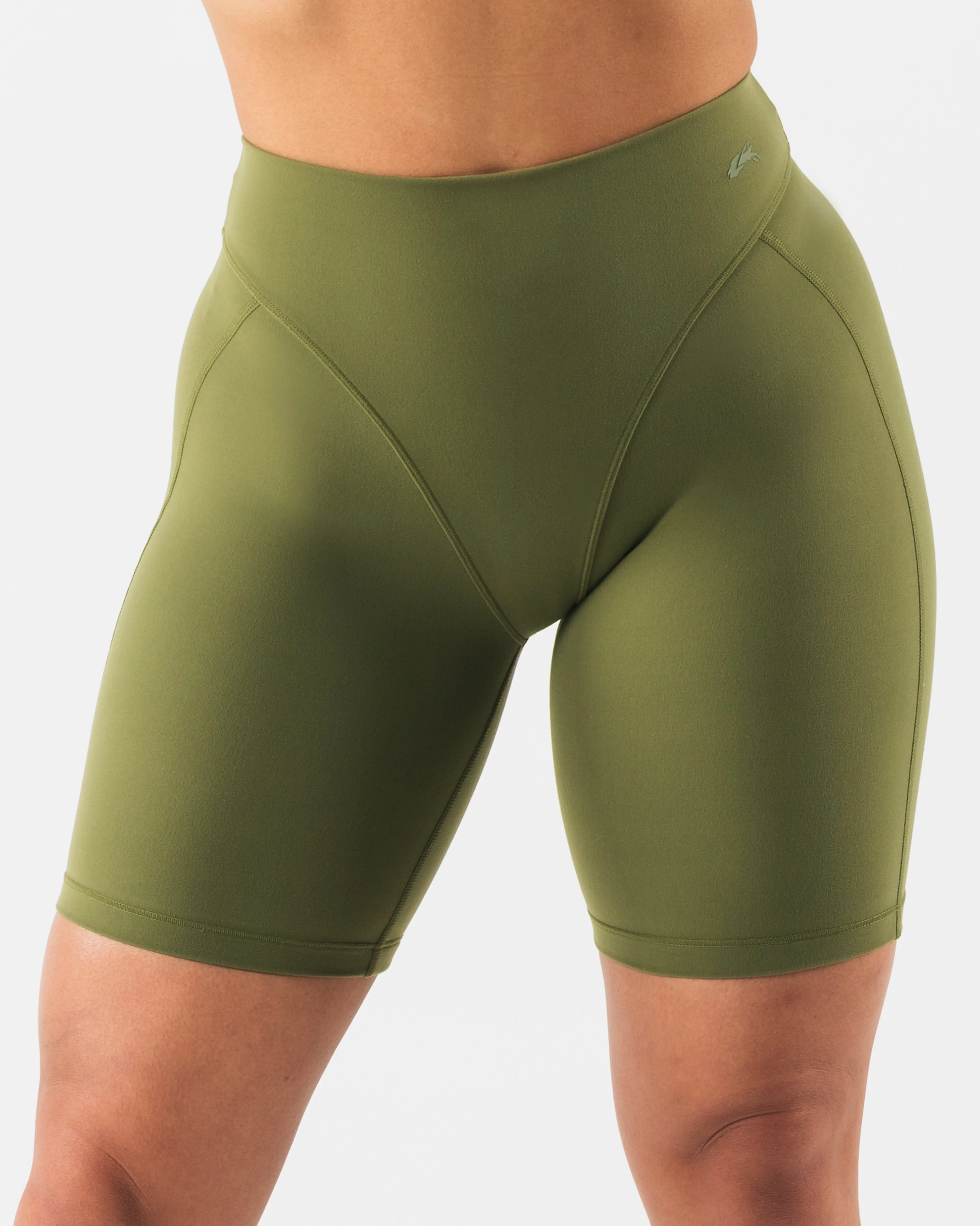 ALPHALETE Parker Women's Biker Shorts, Mid Rise 7" Training Wear, Buttery Soft Nylon Blend with Medium Compression and Butt Lifting S M L