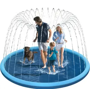 Non-Slip Splash Pad for Kids and Dog, 80" Extra Large Baby Play Mat, Dog Pool Toys, Thicken Sprinkler Pool Summer Outdoor Water Toys for Ages 3-12 Boys Girls, Parent-Kids &Games Fun Backyard