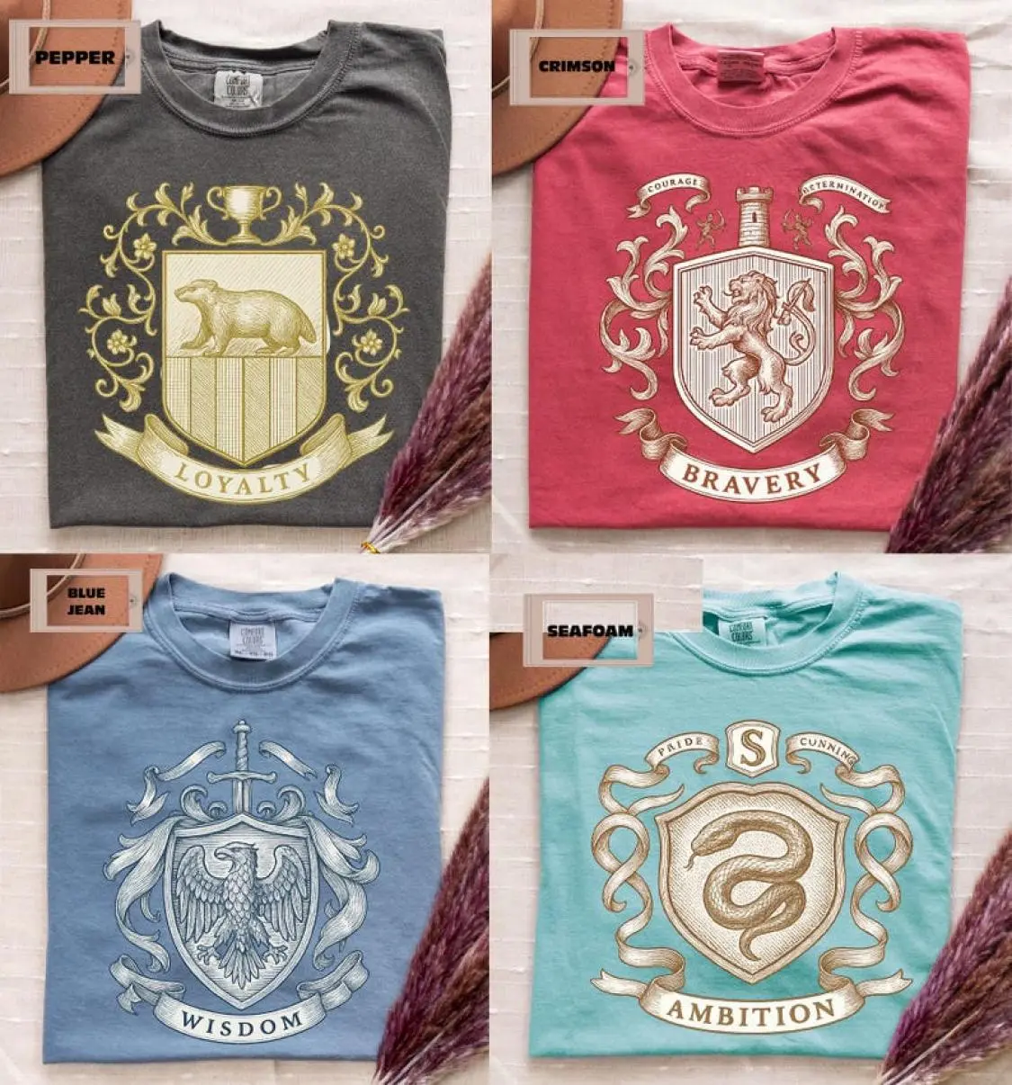 Comfort Colors Wizard House Shirt, Magic School House Crest Tee, Wizard School Shirts, Family Matching Vacation Shirt