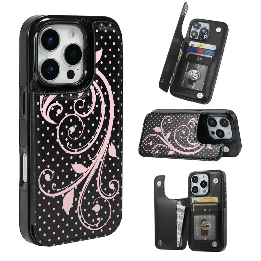 Slim Leather Wallet Phone Case - Flip Card Slot, Heavy-Duty Shockproof Non-Magnetic Casing for iPhone & Samsung Top Models, Compatible with Smartphones, Handheld Cellphone Devices