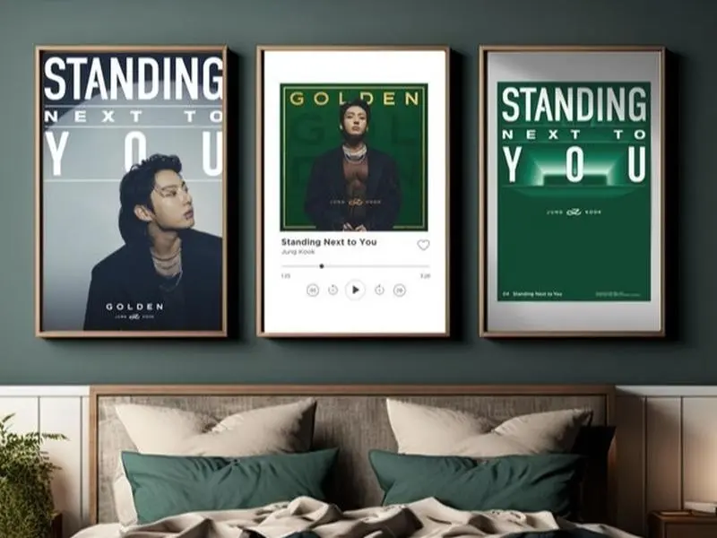 Jungkook BTS 3 Poster Set Standing Next To You Jungkook Golden Album Inspired Poster BTS Wall Art Merch Kpop Fans Christmas gift for Army
