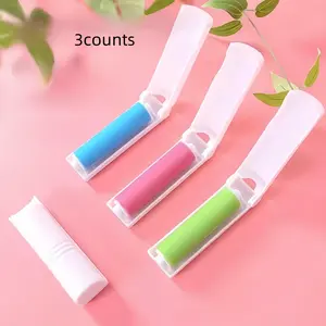 Portable Mini Foldable Pet Hair Remover, 3 Counts/set Pet Hair Removal Roller, Pet Hair Removal Tool, Pet Grooming Tool, Dog & Cat Grooming Supplies, Reusable Lint Rollers