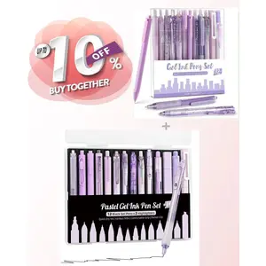 12Pack Pastel Gel Ink Pen Set + 14 count Pen Set  with Case