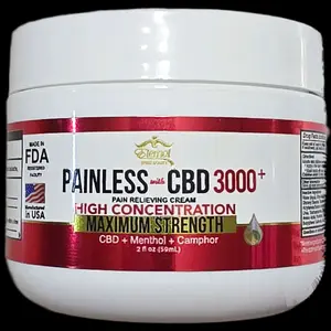 Eternal Painless 3000+ Cream - Super Concentrated Extra Ultra Strength Pain Relieving Formula with Menthol & Alcanfor - 2 FL OZ