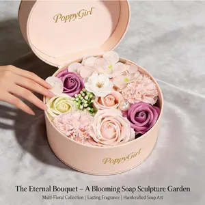 Soap Flower Bath Bomb Gift Box, Eternal Rose Artificial Flowers, Carnations Valentine's Day Birthday Present, Holiday Gifts, Gift Bouquet Box